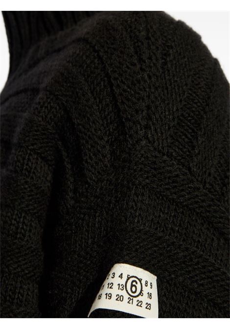Maglione effetto vissuto in nero MM6 Maison Margiela - donna MM6 MAISON MARGIELA | SH0HA0004M13040900